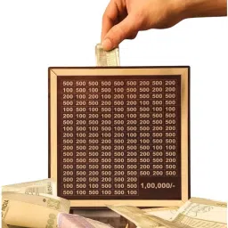 Premiume Wooden Money/Piggy Bank for Savings Challenge Box 1,00,000 Coin Bank-image-39