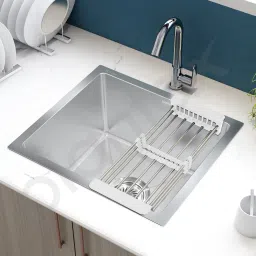 304 Grade Stainless Steel Kitchen Sink/Handmade Undermount Sink for Kitchen /Single Bowl Sinks with Coupling and Hose Pipe (16x18 Inches) Vessel Sink-image-27