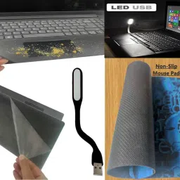 ANJO Wired Keyboard-Wired Mouse-Pad-Hub2.0-Cleaner-OTG C&Micro-Ext Cable-LED-Skin Combo Set image 4