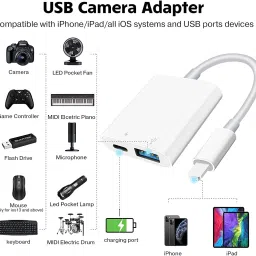 RuhZa USB Adapter for iPed/ifhone Lightning to USB Female Adapter Wired USB Lan Adapter compatible with Windows image 2