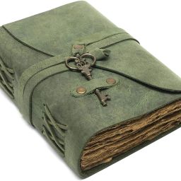 Premium Leather Journal With Metal Key Closure And 100% Recycled Paper A5 Diary Un-ruled 200 Pages-image-29