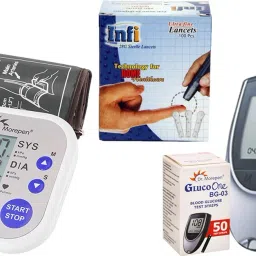 Dr. Morepen Healthcare combo Of Dr Morepen Bp02 , Glucometer , 50 Strips and Infi Lancets Pack Only Bp02 Bp Monitor-48