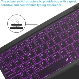 Proelite Bluetooth TouchPad Keyboard Upto 11.5 inch Built-in 7-Colors Backlit Bluetooth Standard Tablet Keyboard Compatible with Tablet image 5