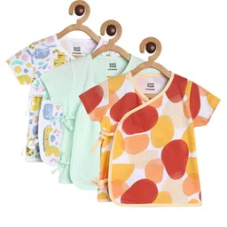 MINI KLUB Infant Boys Pack of 3 Conversational Printed V-Neck Pure Cotton T-shirt-7