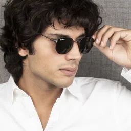 Ted Smith Green Lens & Black Square Sunglasses with UV Protected Lens HEXON_C7-image-12