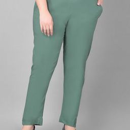 Comfort Lady Women Plus Size Solid Mid-Rise Casual Regular Trouser-image-98