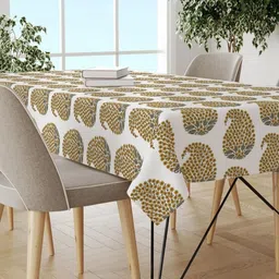 Trance Home Linen Gold-Toned Cotton 4-Seater Table Cover-10
