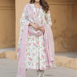 THE52 Women Floral Printed Kurta with Trousers & Dupatta-image-86