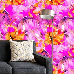 ArtzFolio Printed UV-Resistant Anti-Bacterial Tropic Flowers And Monstera LeavesPeel & Stick Wallpaper-image-66