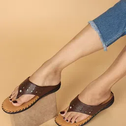 BIG BIRD FOOTWEAR Women Slip-On Textured Open Toe Flats-picture-13