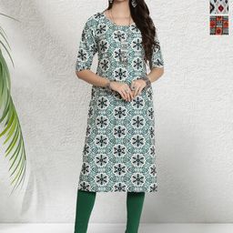 HERE&NOW Women Pack Of 3 Ethnic Motifs Printed Daily Straight Kurtas-image-88