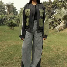 SIX5SIX Cotton Tailored Jacket With Patchwork-image-45