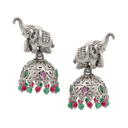 Shining Jewel - By Shivansh Contemporary Jhumkas Earrings-16