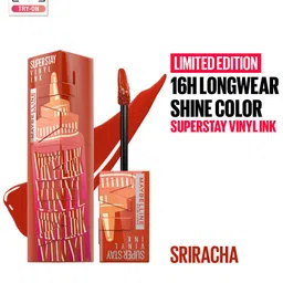 Maybelline New York Superstay Vinyl Ink Long Wear Shine Lip Color 4.2g - Siracha-1