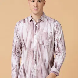 TABARD Men Spread Collar Abstract Printed Cotton Casual Shirt-image-8