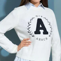Stylecast X Kotty Women Typography Printed Crop Pullover-image-85