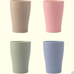 IRIDA NATURALS Pink & Blue 4 Pieces Matte Cups 300ml-image-0