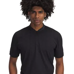 UNDER ARMOUR Jacquard Slim-Fit Polo Collar Curry Zip T-Shirt-image-99