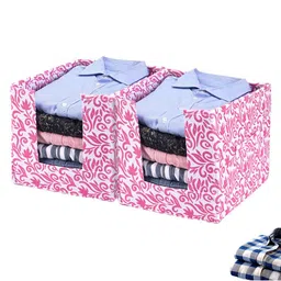 Kuber Industries Pink & White 2 Pieces Floral Printed Drawer Organisers-18
