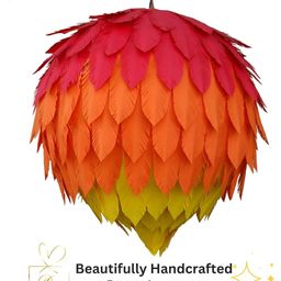 Designers Collection Pink & Green Colourblocked Traditional Ceiling Lamp-17