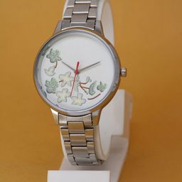 VIRAKTI Women Brass Dial & Stainless Steel Bracelet Style Analogue Watch G-83-GREEN STEEL-image-94