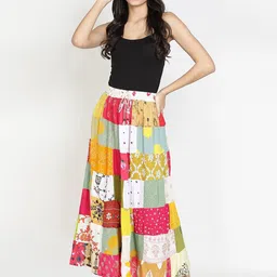 BAESD Printed A-Line Maxi Skirt image 3