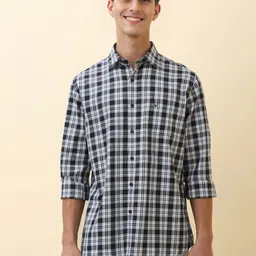 Allen Solly Slim Fit Tartan Checked Pure Cotton Shirt-picture-12