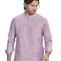 Authentics Men Striped Cold-Shoulder Sleeves Thread Work Kurta-picture-44