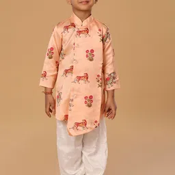 The Mini Trunk Boys Floral Printed Kurta with Pyjama-16