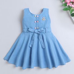 The Magic Wand Girls Cotton Fit & Flare Sleeveless Dress-image-44