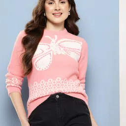 Aarika Self Design Woollen Pullover with Embellished Detail-picture-17