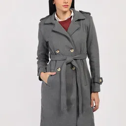 HONNETE Women Double-Breasted  Overcoat-picture-1