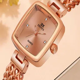 Exotica Fashion Women Brass Dial & Stainless Steel Straps Watch EX-6014-Rose Gold-44