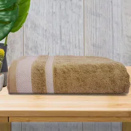 Myntra Elegant Homes Beige & White 1 Piece Cotton 400 GSM Towel Set-3