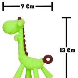 Kritiu Set Of 2 Giraffe Shape & Rattle Handle Teethers - Green image 3