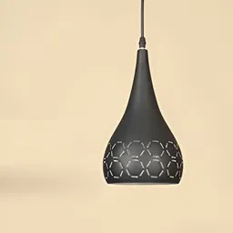 KINIS Black & White Textured Aluminium Abstract Shaped Ceiling Lamp-6