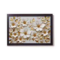 RANDOM Gold-Toned & White Floral Wall Paintings-image-80
