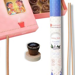 GaneshaSpeaks 55-Pcs Brown Rose Dhoop Cup & Lavender Dhoop Stick, Incense Stick-image-73