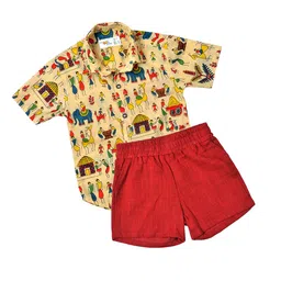 BAESD Boys Printed Pure Cotton Shirt with Shorts-image-20