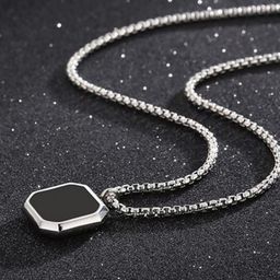 RV Jewels Unisex Silver-Plated Square Shaped Pendants With Chains-image-25
