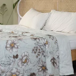 Changers Grey Printed Microfiber Mild Winter 350 GSM Reversible Double Bed Comforter-picture-30