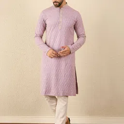 Anouk Floral Embroidered Mandarin Collar Thread Work Kurta-35