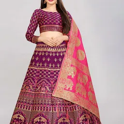 DIVASTRI Semi-Stitched Lehenga & Unstitched Blouse With Dupatta-picture-15