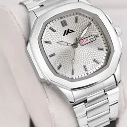 ON TIME OCTUS Men Brass Dial & Bracelet Style Straps Analogue Watch MT-817 SILVER-8