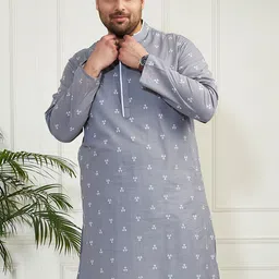 VASTRAMAY PLUS Men Geometric Jacquard Kurta-image-71