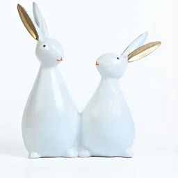 HINDCRAFT White Rabbit Pair Figurines Showpiece-picture-10