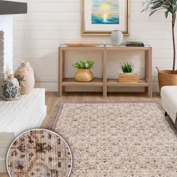 Kaleen India Beige Traditional Anti-Skid Polyester Carpet-picture-22