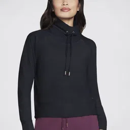 Skechers Women Solid GOLUXE RIB High Neck Sweatshirt-image-11