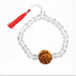 Divine souvenirs Unisex Rudraksha Beaded Wooden Elasticated Bracelet-76