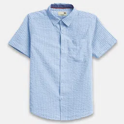 BONKIDS Boys Opaque Checked Casual Shirt-image-3